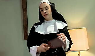 Busty nun paddles bore to knavish